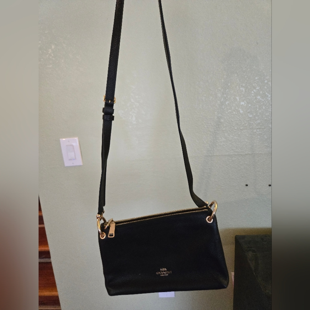 Coach Black Leather Crossbody Bag - Picture 5 of 9